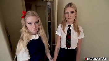 Schoolgirls giving head POV style